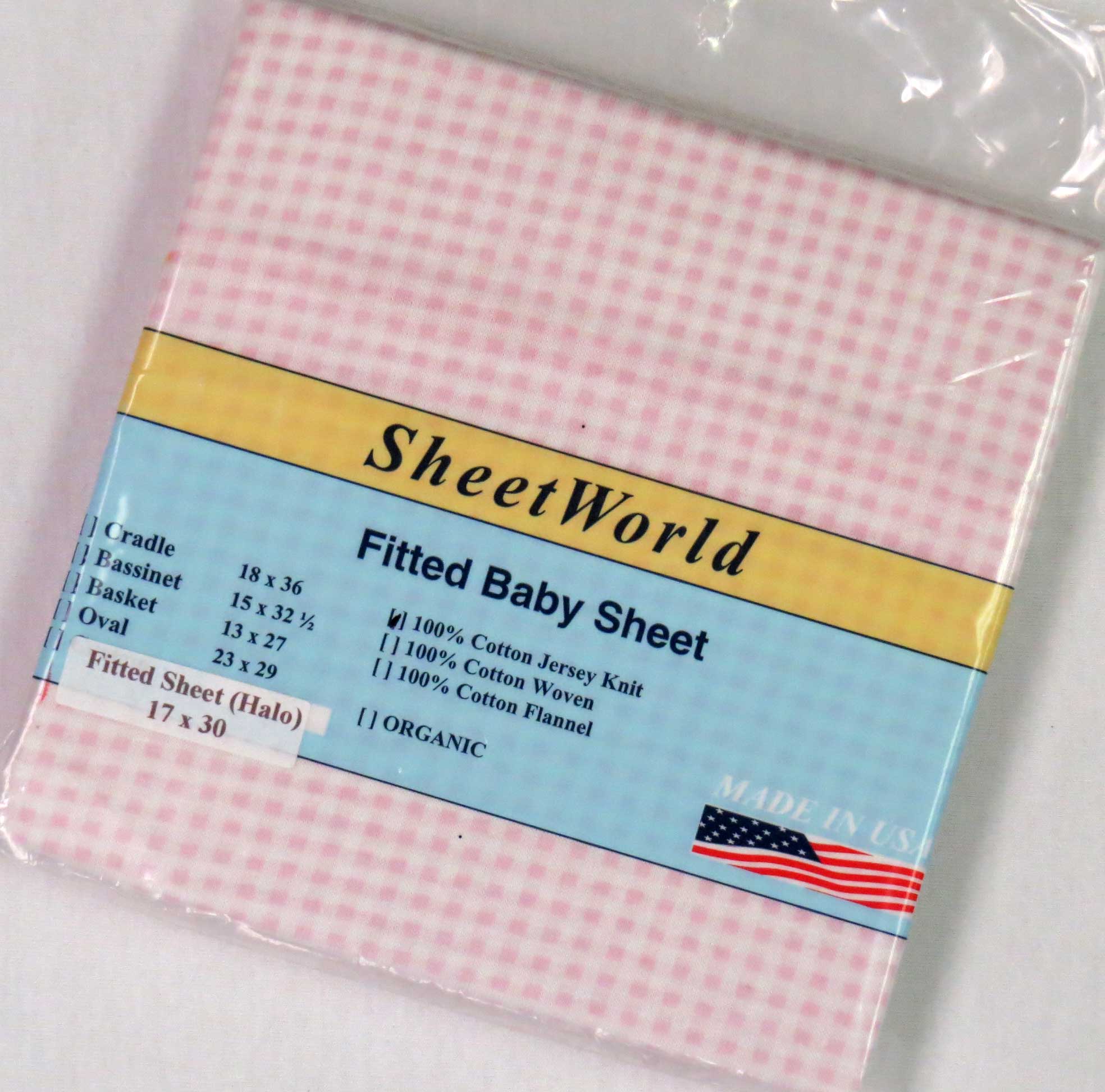 Pink Gingham Cotton Jersey Bassinest Sheet - Fits Halo