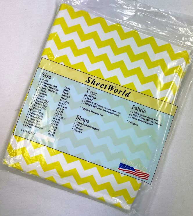 Yellow Chevron Cotton Travel Lite Playard Sheet - Fits BabyBjorn 24 x 42