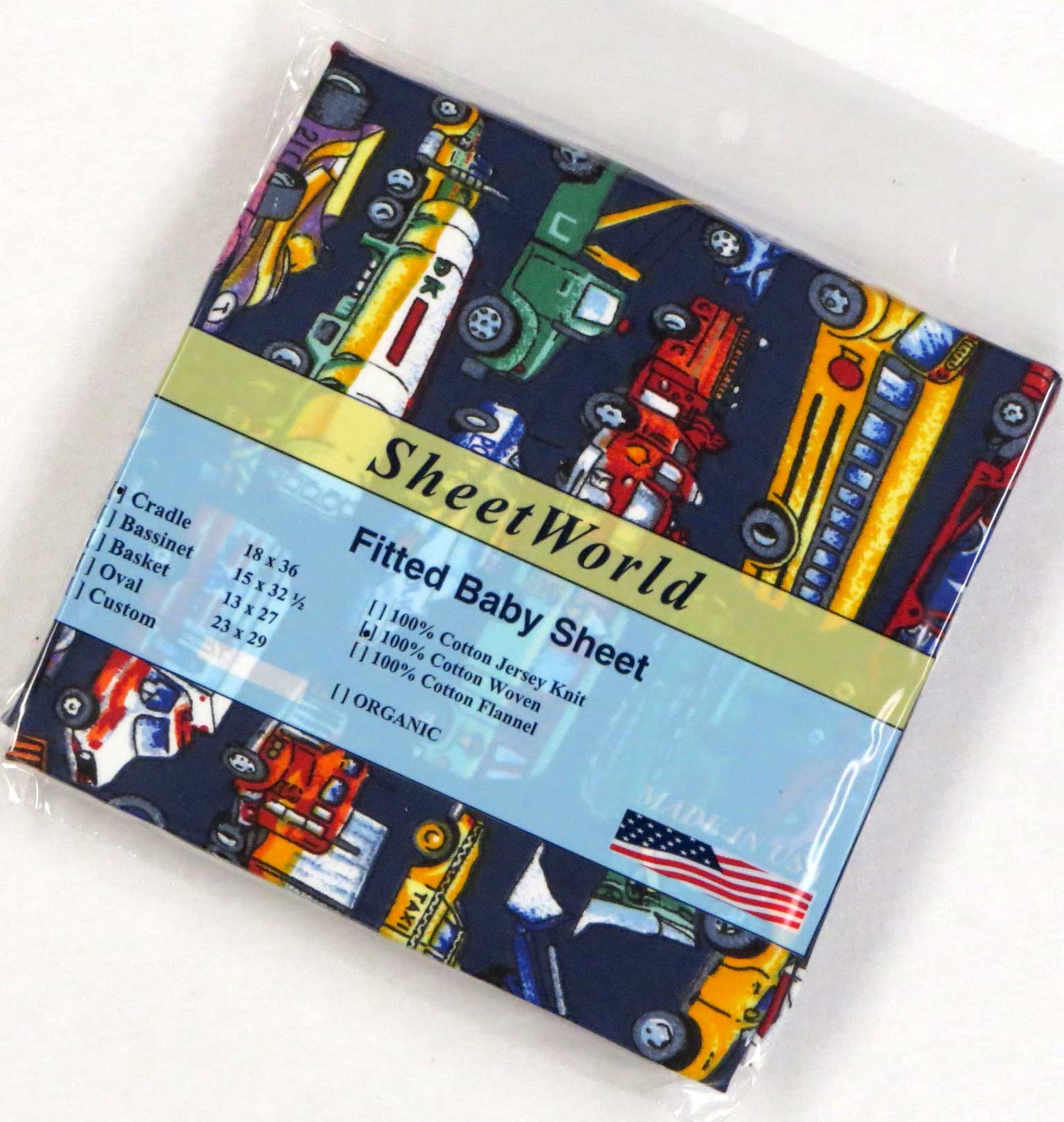 Vehicles Galore Cotton Woven Cradle Sheet 18x36