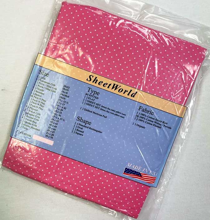 Pindots Pink Cotton Large Pack N Play Sheet - 29.5 x 42