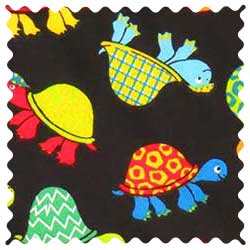 Turtles Black Fabric
