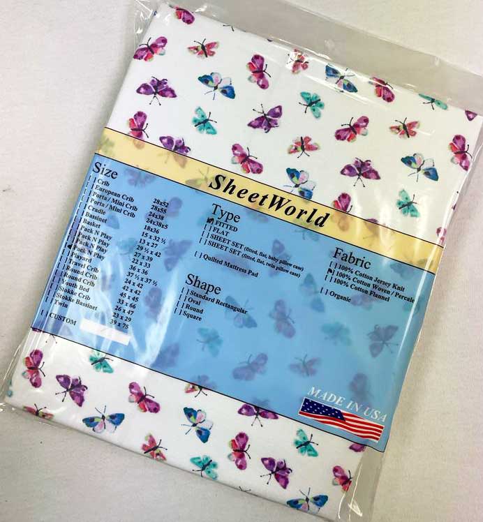Butterflies Cotton Fitted Square Playard Sheet Fits Graco TotBloc 36 x 36