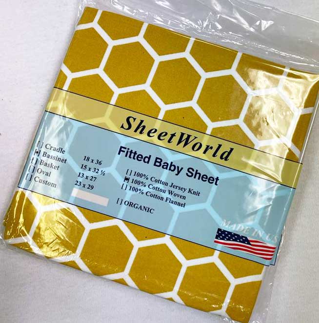 Mustard Honeycomb Cotton Woven Bassinet Sheet - 15 x 33