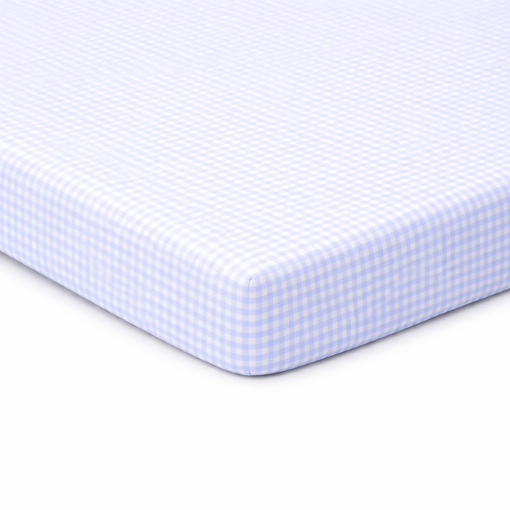 Blue Gingham Jersey Knit