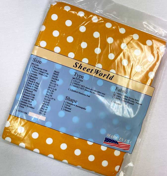 Dots Gold Cotton Crib Sheet - 28 x 52