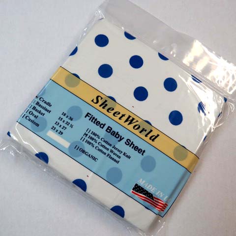 Royal Blue Polka Dots Cotton Woven Cradle Sheet