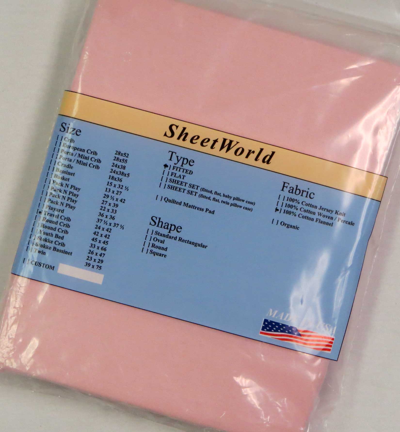 Solid Pink Cotton Flannel Travel Lite Playard Sheet - Fits BabyBjorn 24 x 42