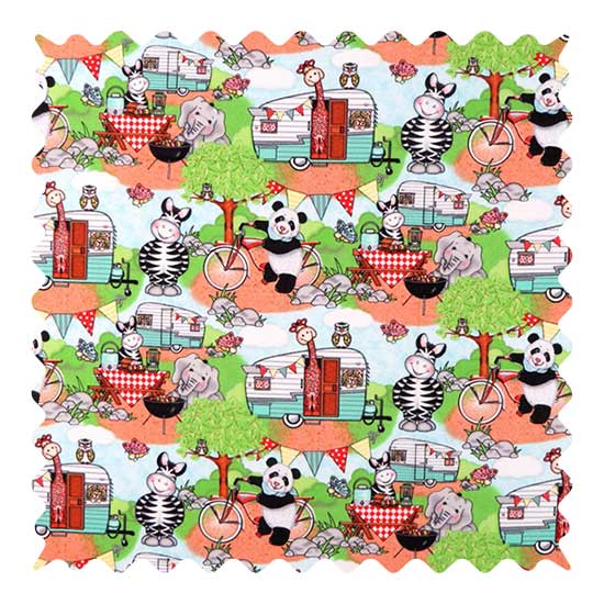 Animal Picnic Fabric - 100% Cotton - 34 x 41 inches