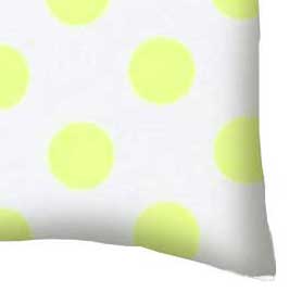 Percale Pillow Case Neon Yellow Polka Dots Twin Pillow Cases