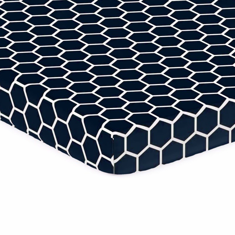 Navy Honeycomb Graco My View 4 in 1 Bassinet sheet