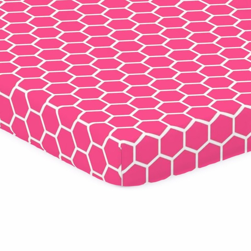 Hot Pink Honeycomb Arms Reach Co Sleeper Bassinet sheet