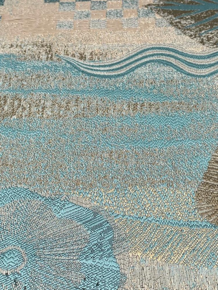 Aqua Gold Abstract Floral