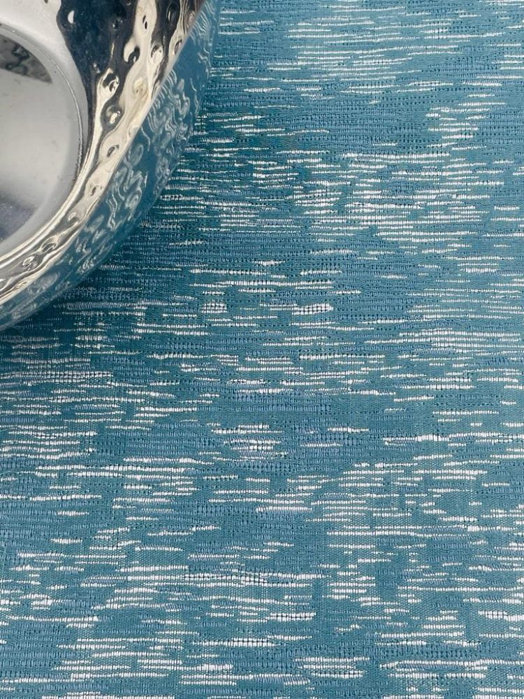 Blue Silver Stripe Jacquard Tablecloth
