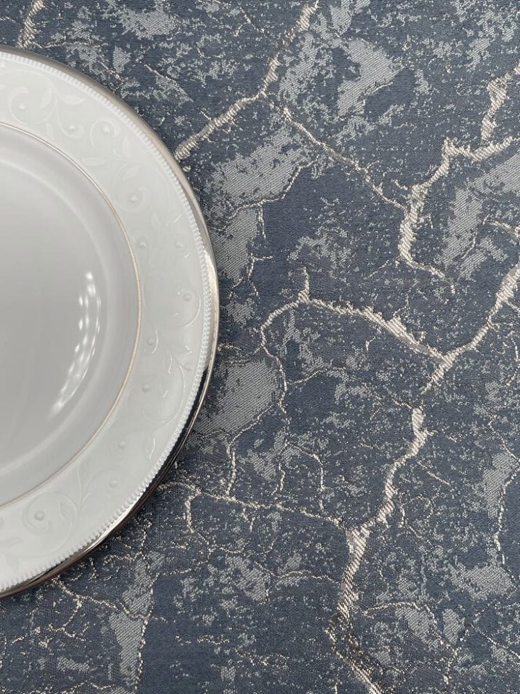 Blue Stone Wall Jacquard Tablecloth