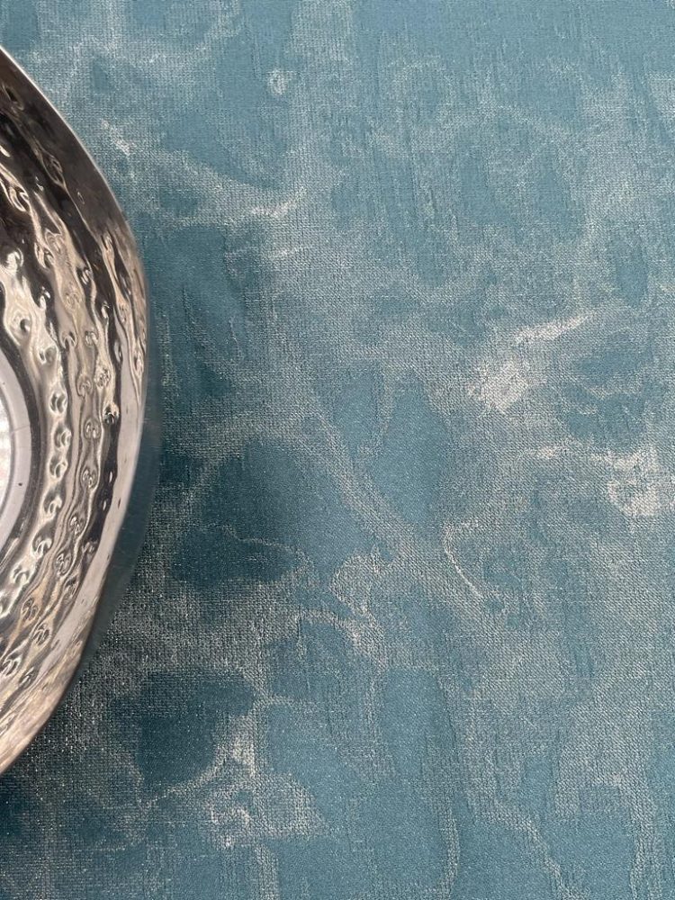 Blue Smoke Screen Jacquard Tablecloth