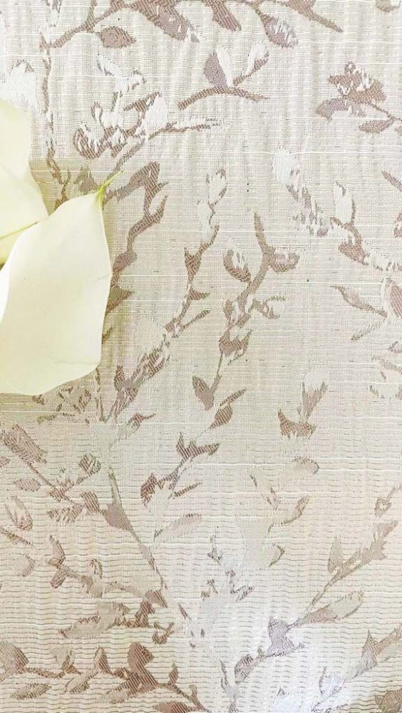Ivory Rose Gold Vine Jacquard Tablecloth