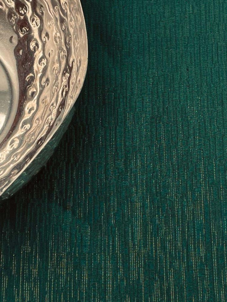 Emerald Gold Shimmer Jacquard Tablecloth