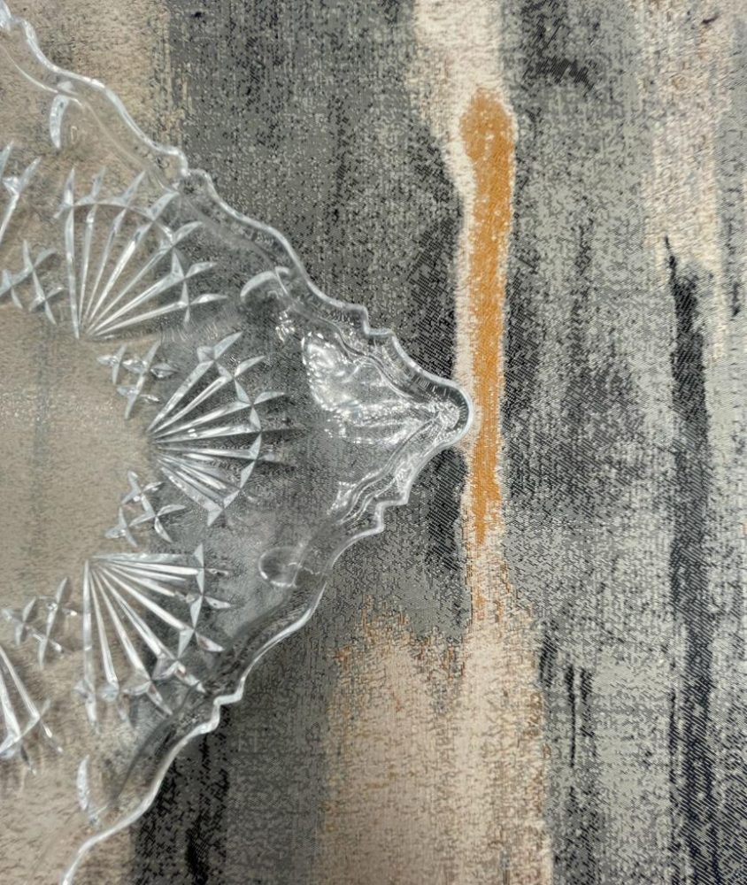 Gray Beige Abstract Jacquard Napkins