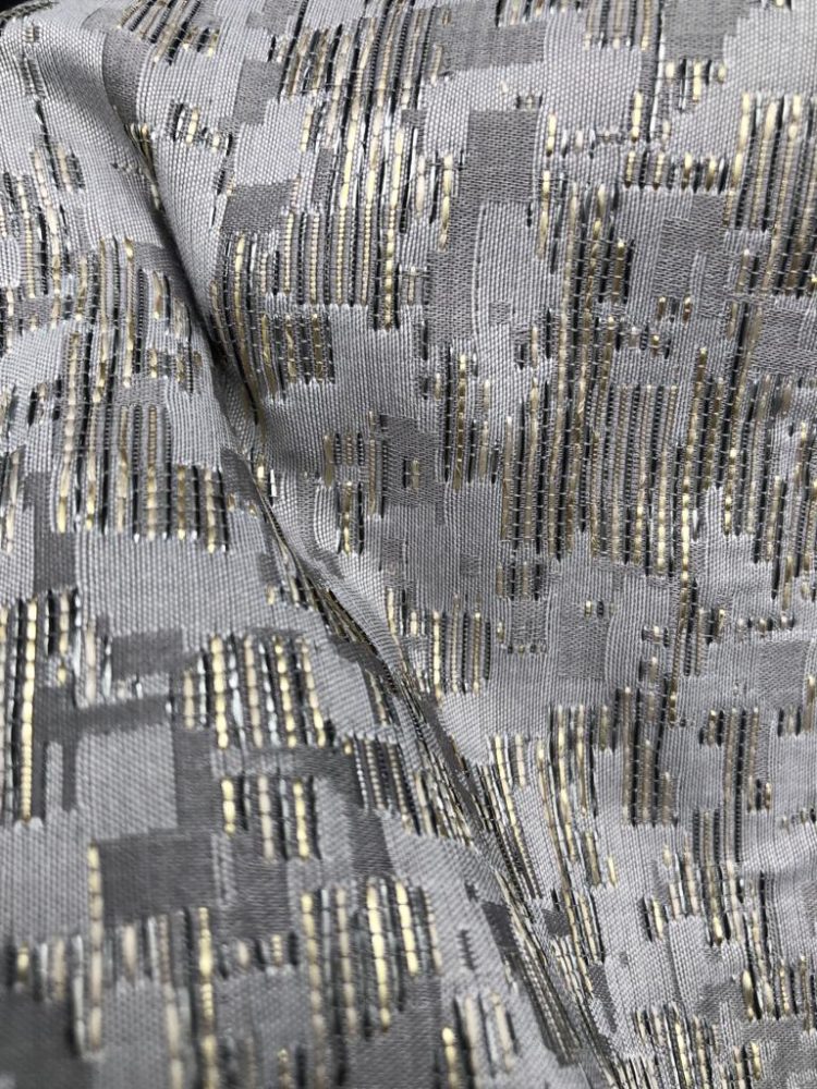 Gray Gold Mini Stripe Jacquard Napkins