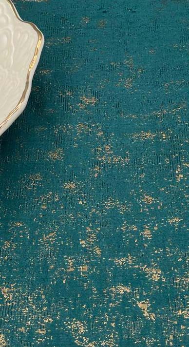 Green Gold Elegance Jacquard Tablecloth