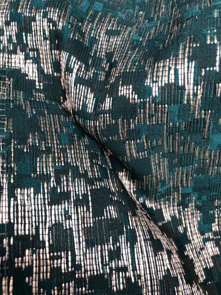 Green Silver Abstract Jacquard Napkins