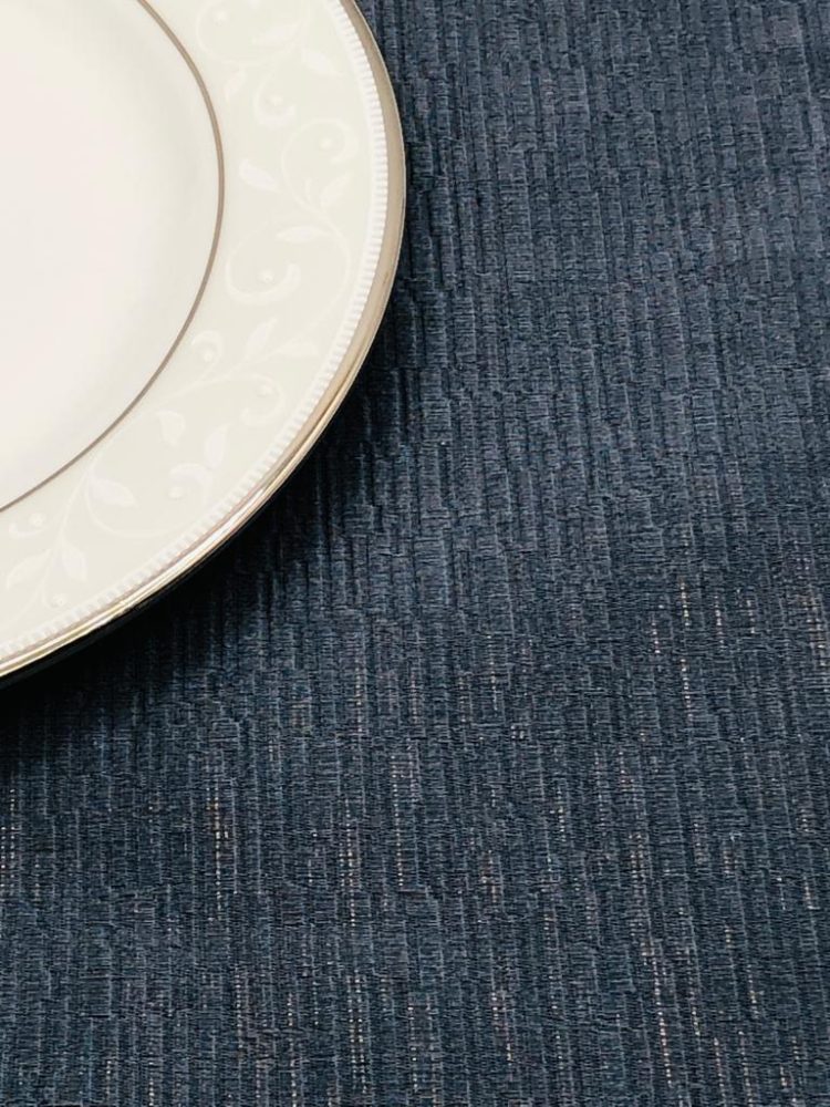 Navy Gold Shimmer Jacquard Tablecloth