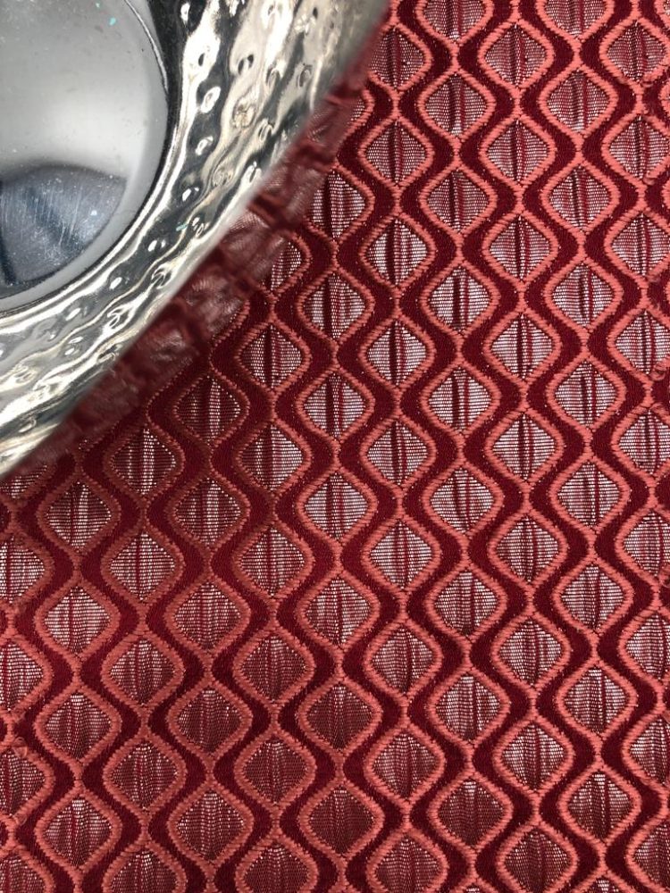 Red Silver Diamond Jacquard Tablecloth