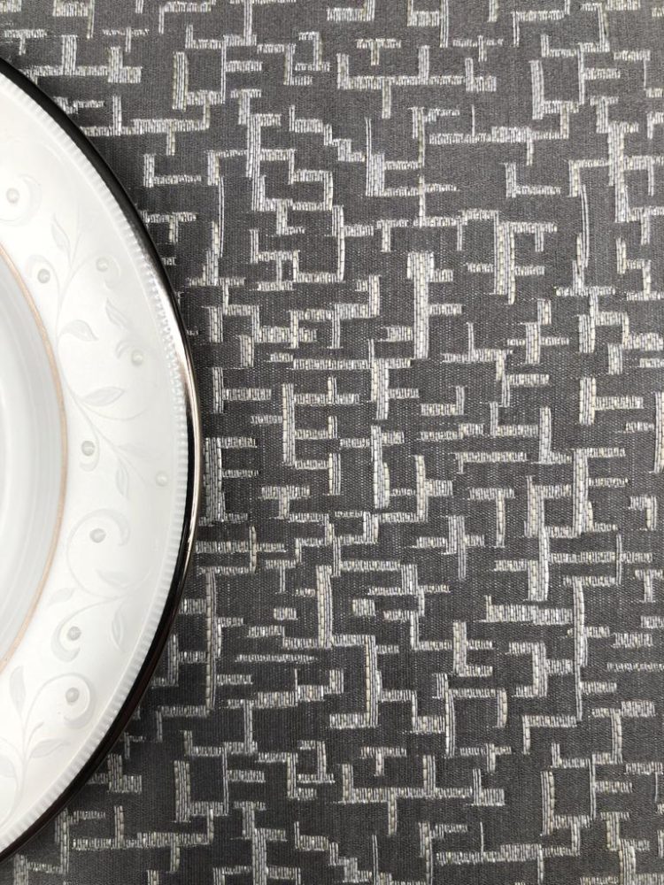 Silver Gray Maze Jacquard Tablecloth