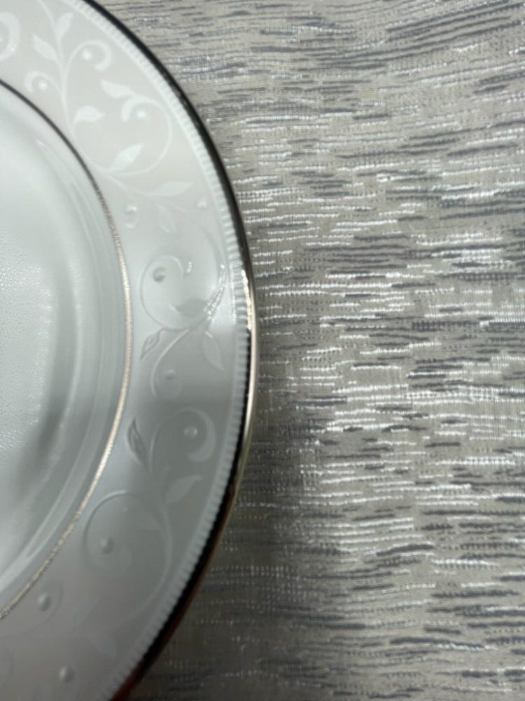 Silver Gray Stripe Jacquard Tablecloth