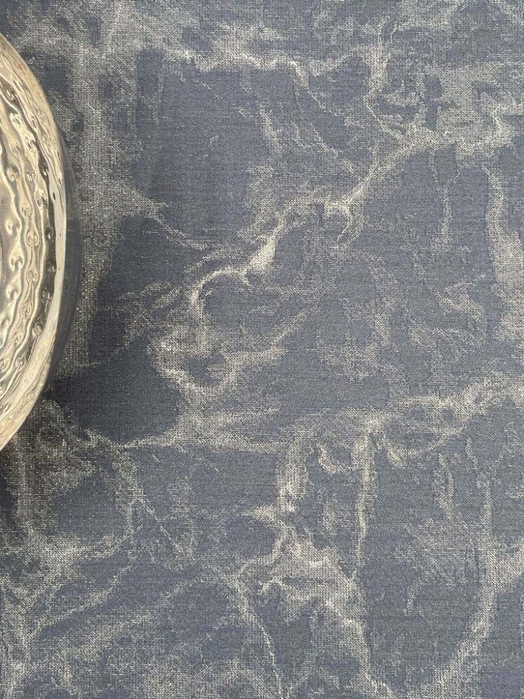 Steel blue Smoke Screen Jacquard Tablecloth
