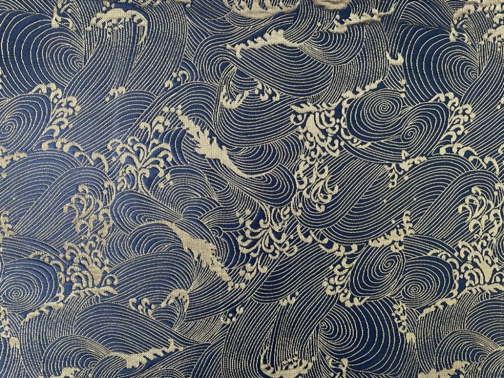Navy & Gold Swirl Jacquard Napkins