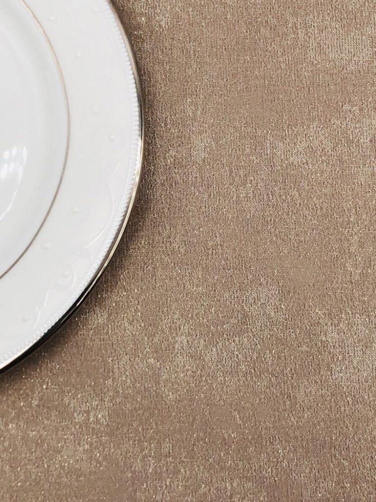 Tan Gold Sparkle Jacquard Tablecloth