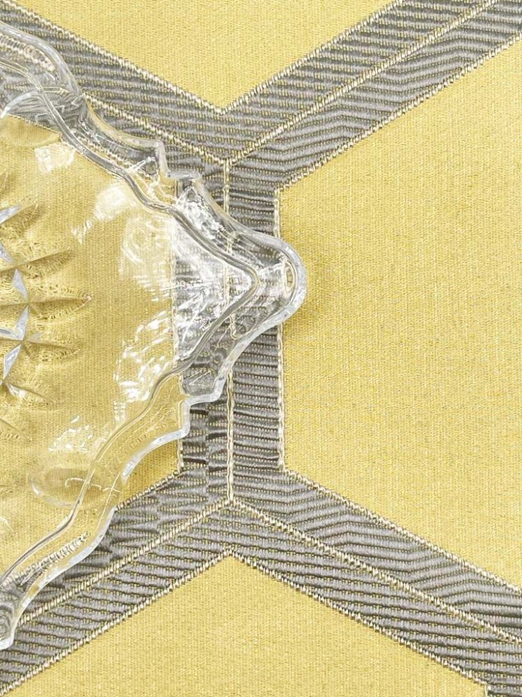 Yellow Gray Honeycomb Jacquard Napkins