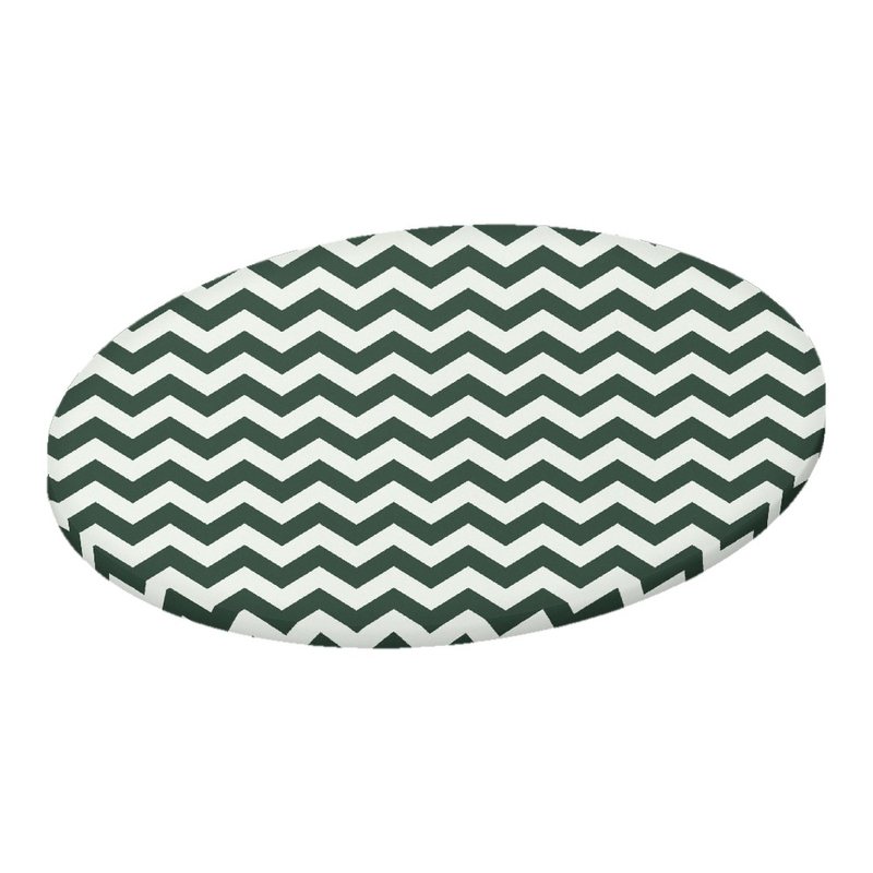 Hunter Green Chevron Zigzag Oval Stokke Mini sheet