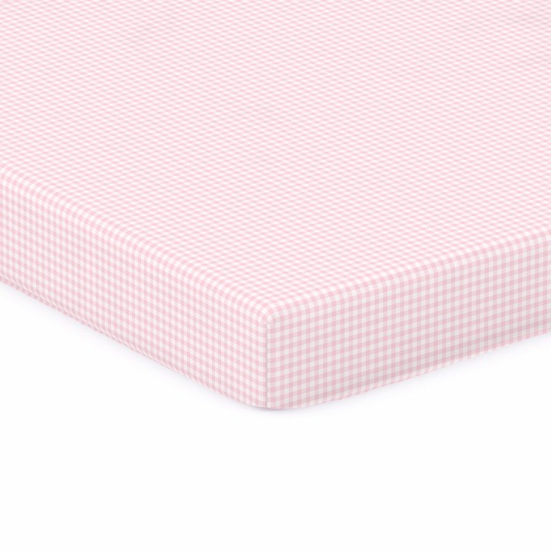 Pink Gingham Jersey Knit Cradle sheet