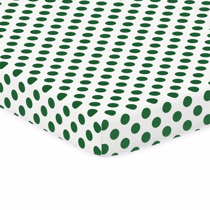 Hunter Green Polka Dots Square Play Yard Graco sheet