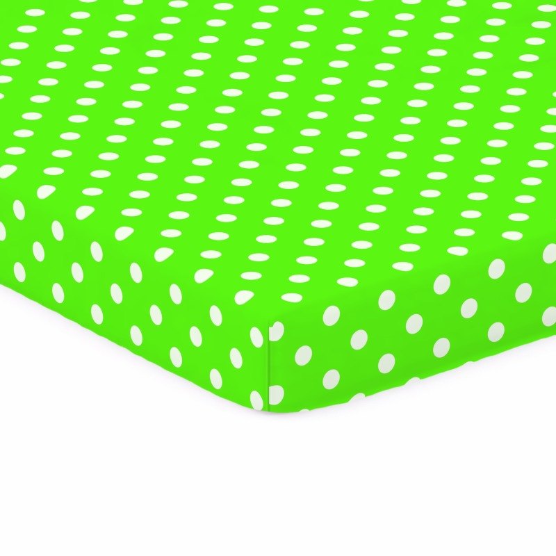 Polka Dots Lime Dream On Me Zoom Portable Playard sheet