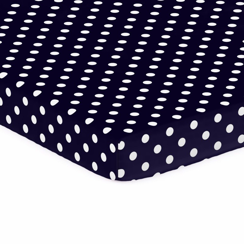 Polka Dots Navy Pack N Play Large sheet