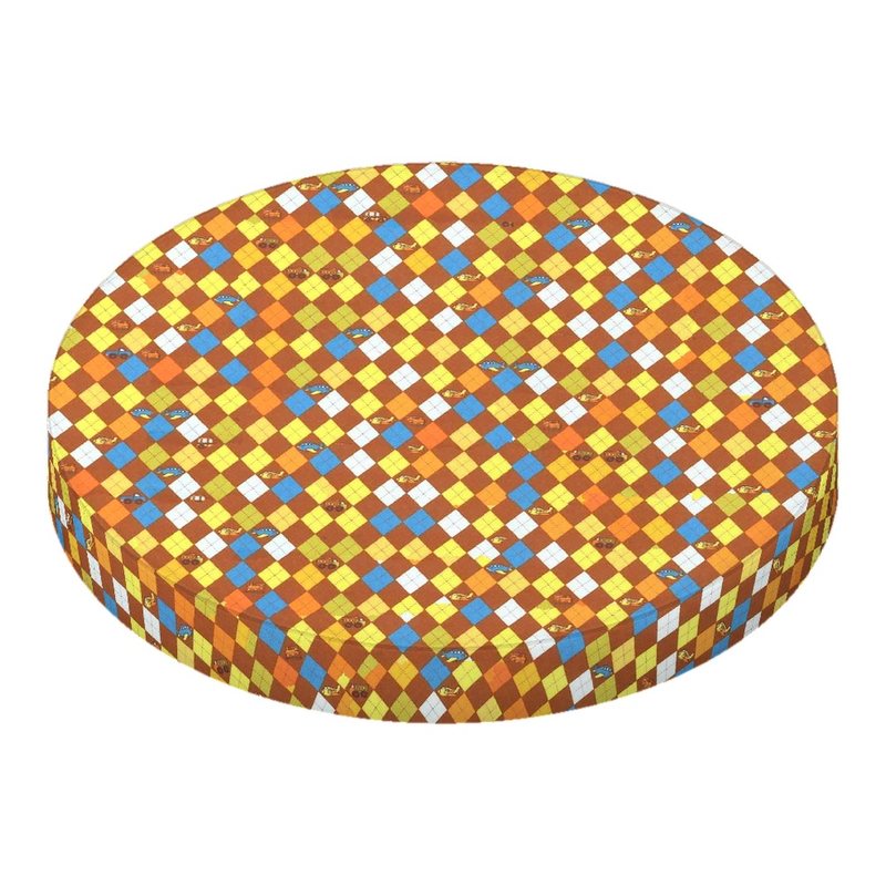 Argyle Transport Brown Round Crib sheet