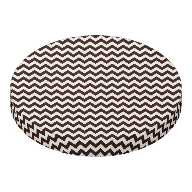 Brown Chevron Zigzag Round Crib sheet