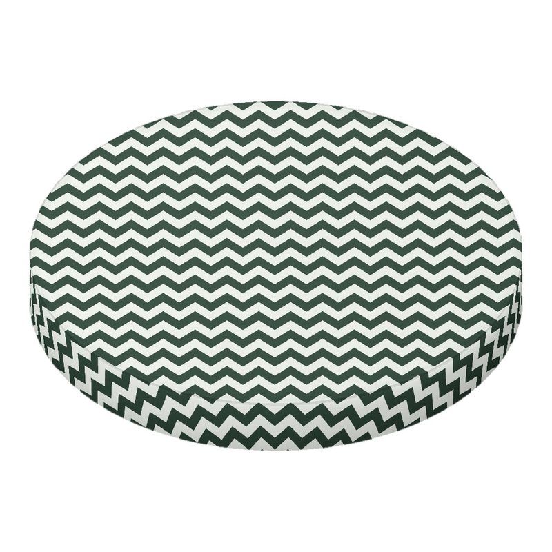 Hunter Green Chevron Zigzag Round Crib sheet