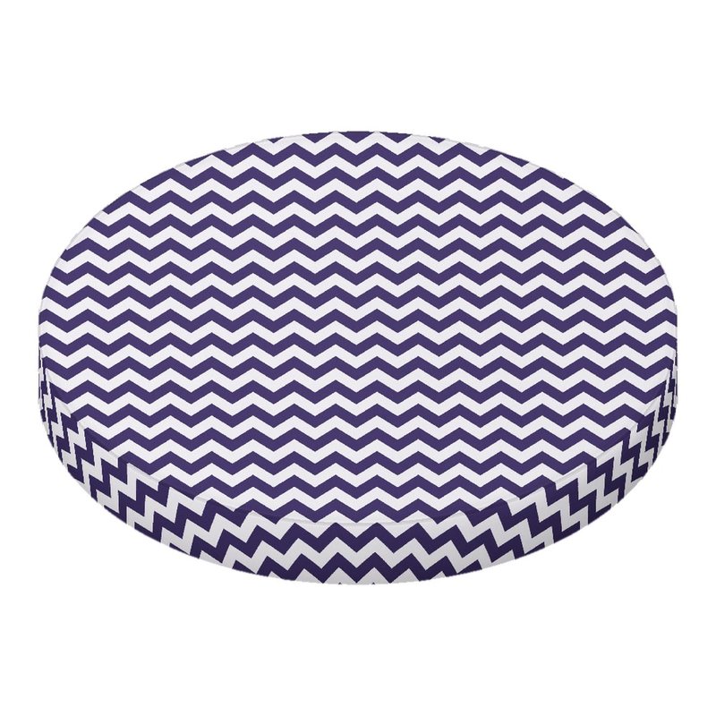 Purple Chevron Zigzag Round Crib sheet