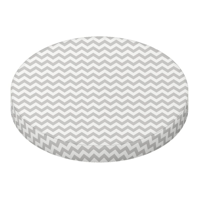 Grey Chevron Zigzag Round Crib sheet