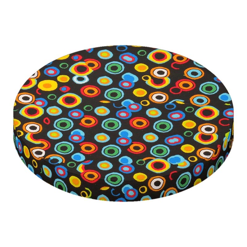 Colored Circles Black Round Crib sheet