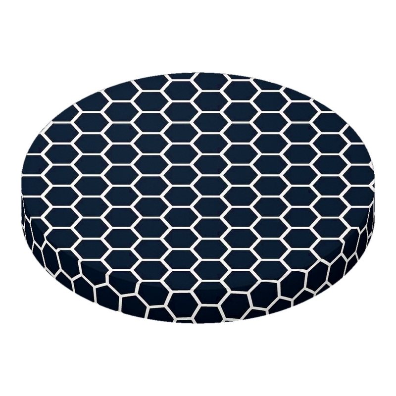 Navy Honeycomb Round Crib sheet