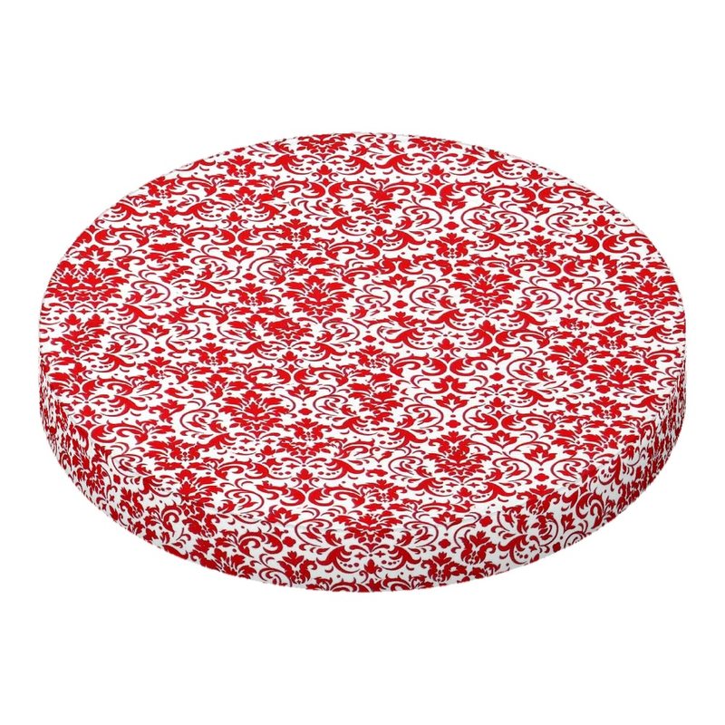 Red Damask Round Crib sheet