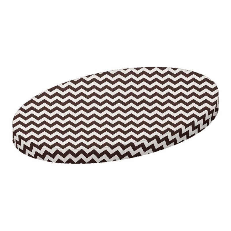 Brown Chevron Zigzag Oval Crib Stokke Sleepi sheet