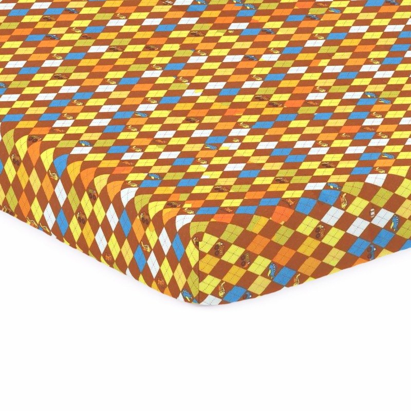 Argyle Transport Brown Crib / Toddler sheet