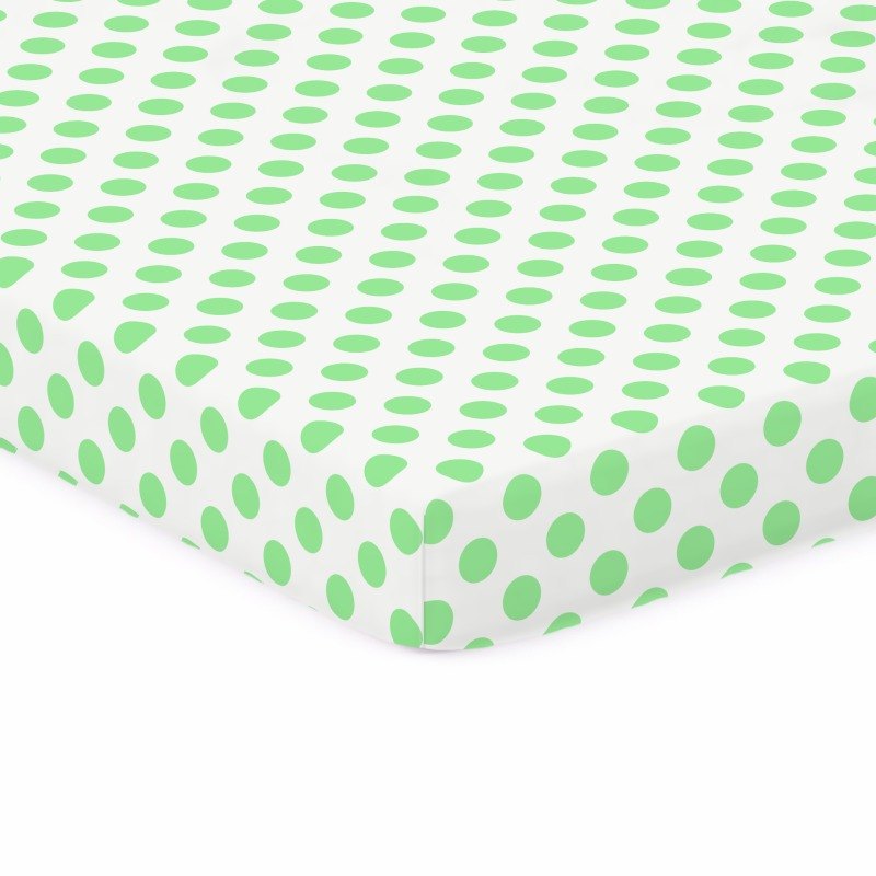 Neon Green Polka Dots Crib / Toddler sheet