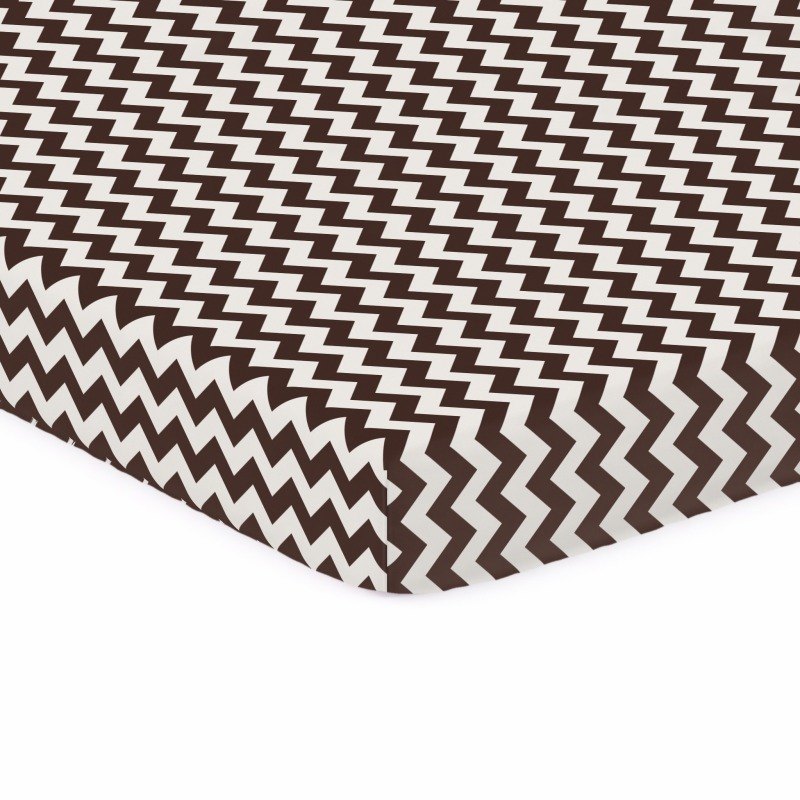 Brown Chevron Zigzag Crib / Toddler sheet